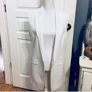 Theory White sleeveless blazer vest